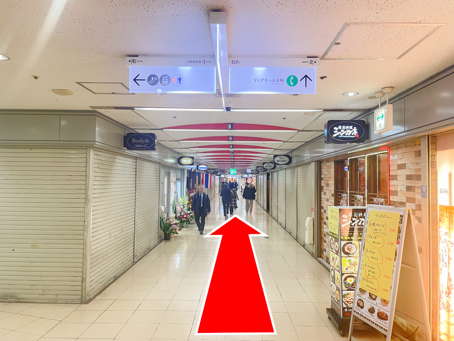 ゆうメンタルクリニック大阪梅田院の道順G07